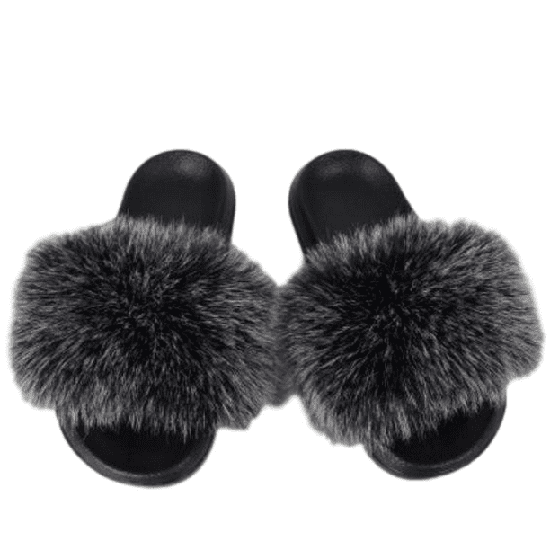 Details about   Ladies Women's Flat Fur Fluffy Sliders Slippers Comfy Sandals Flip Flop Shoes